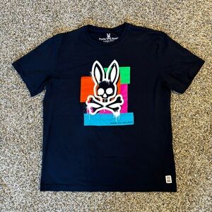 Psycho Bunny Navy Tee with Vibrant Graphic